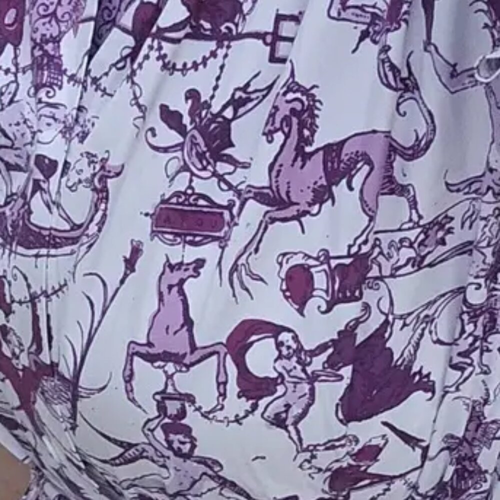 PATOU Voluminous maxi dress in Stories & Tales Print dainty Ruffle sleeve 38 / 6 - Picture 13 of 15